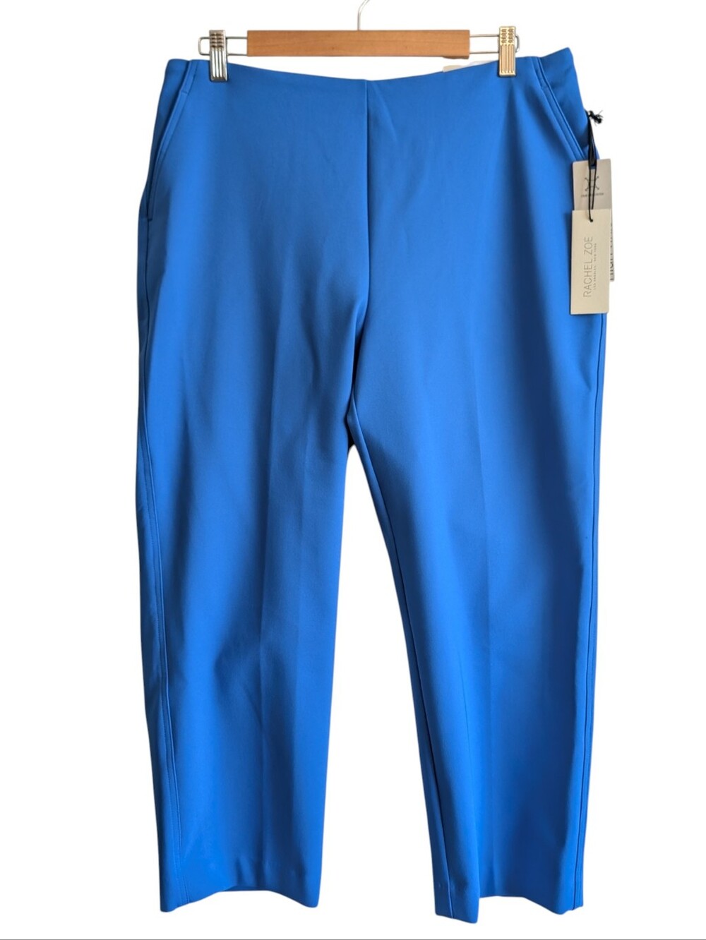 Rachel Zoe Hi Rise Slim Leg Capri Pants Size 12 Blue Pull On